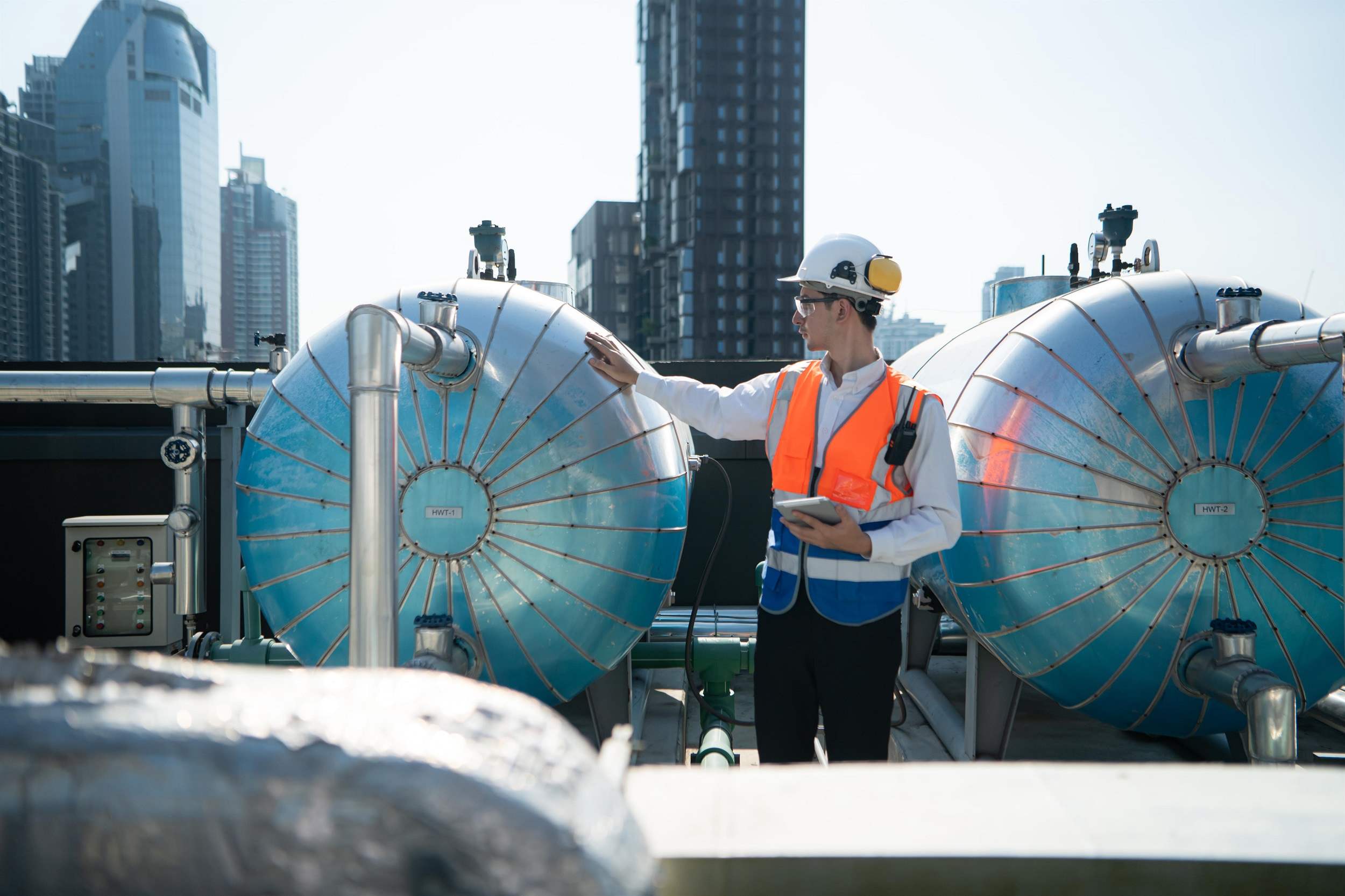 Engineers inspect the completed air conditioning and water systems to continue verifying their functionality.